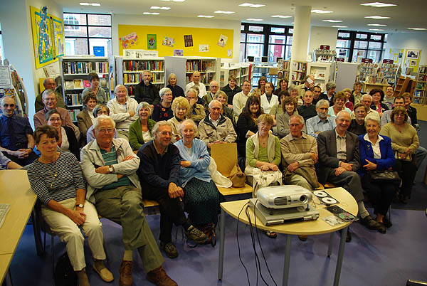 Group photograph of the audience at Dereham Library, 14th May 2008